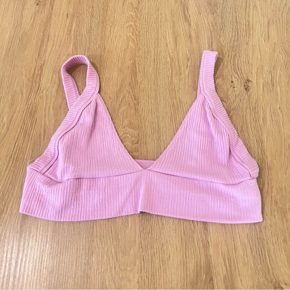 Urban outfitters Pink Ribbed Bralette